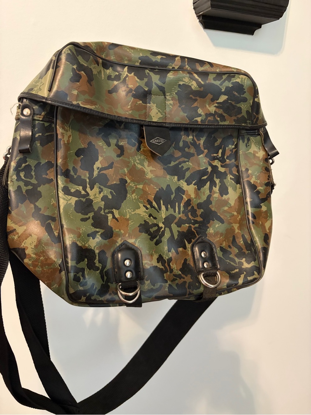 Vintage Camo Crossbody Messenger Bag